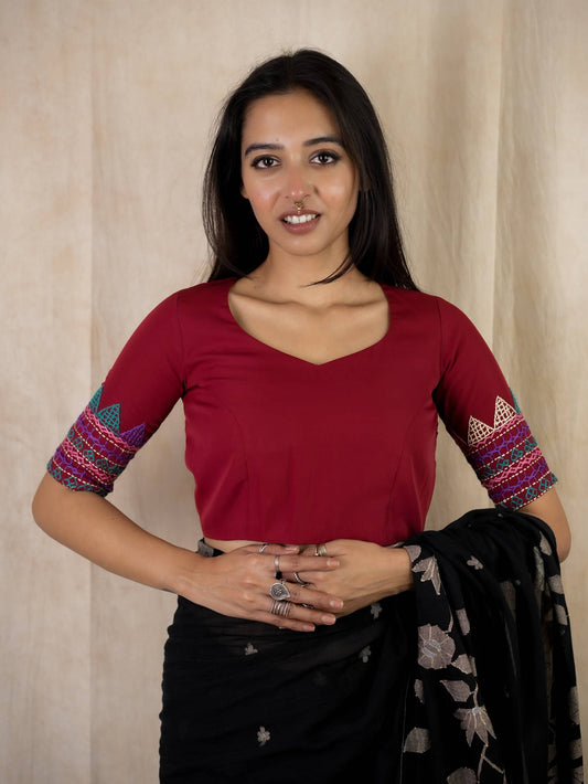 pure butter silk blouse, hand embroidery silk blouse, Lambani embroidery blouse