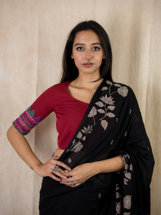 pure butter silk blouse, hand embroidery silk blouse, Lambani embroidery blouse