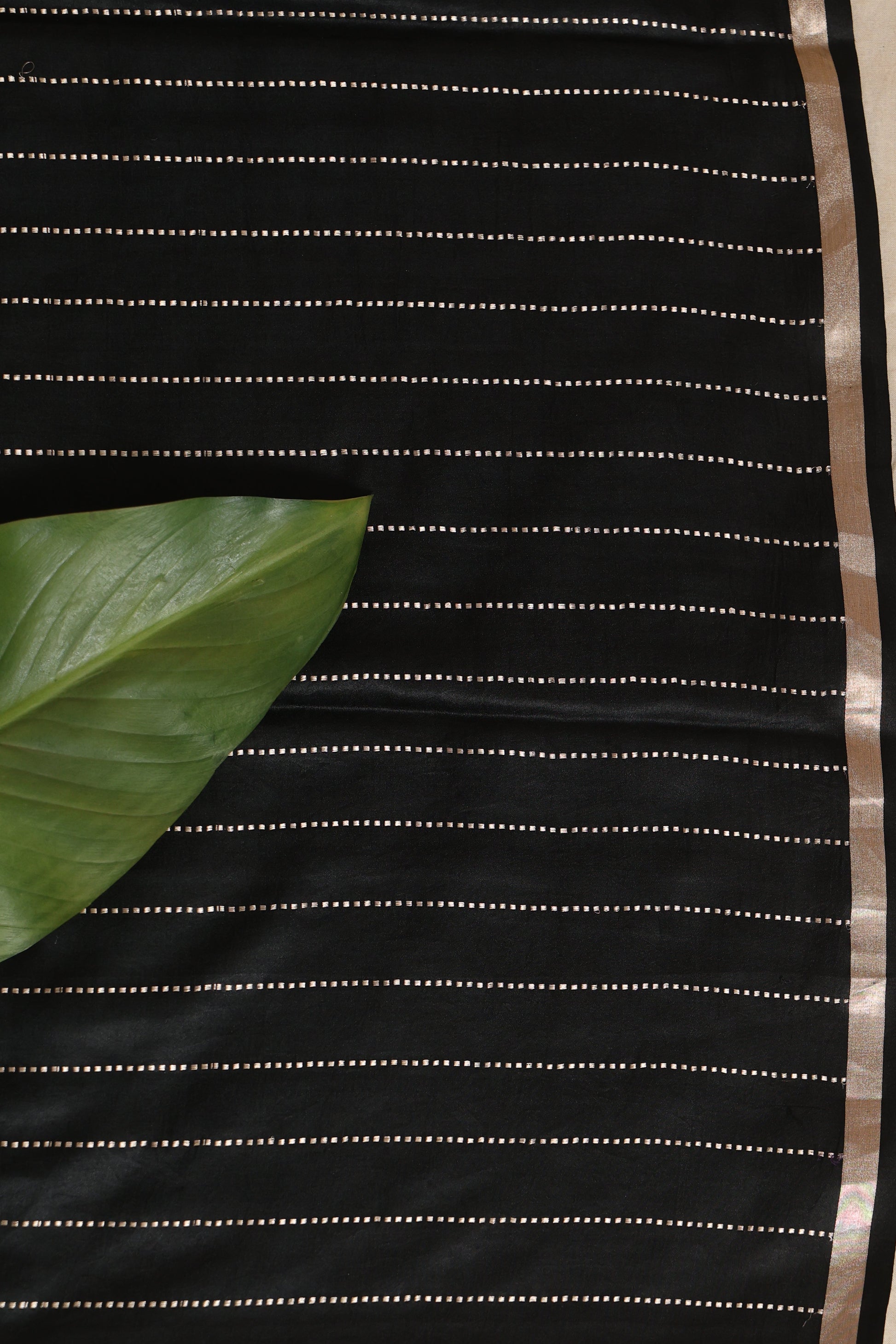 Black Banarasi silk saree Blouse pc View