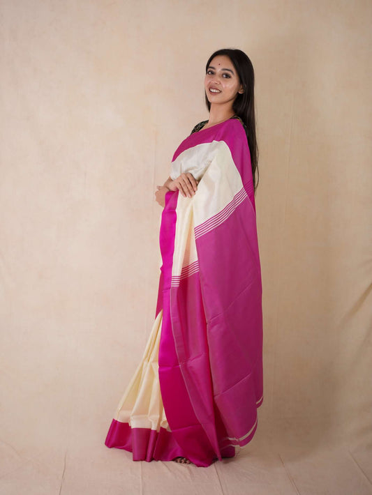  CREAM COLOUR GOROD SILK SAREE 