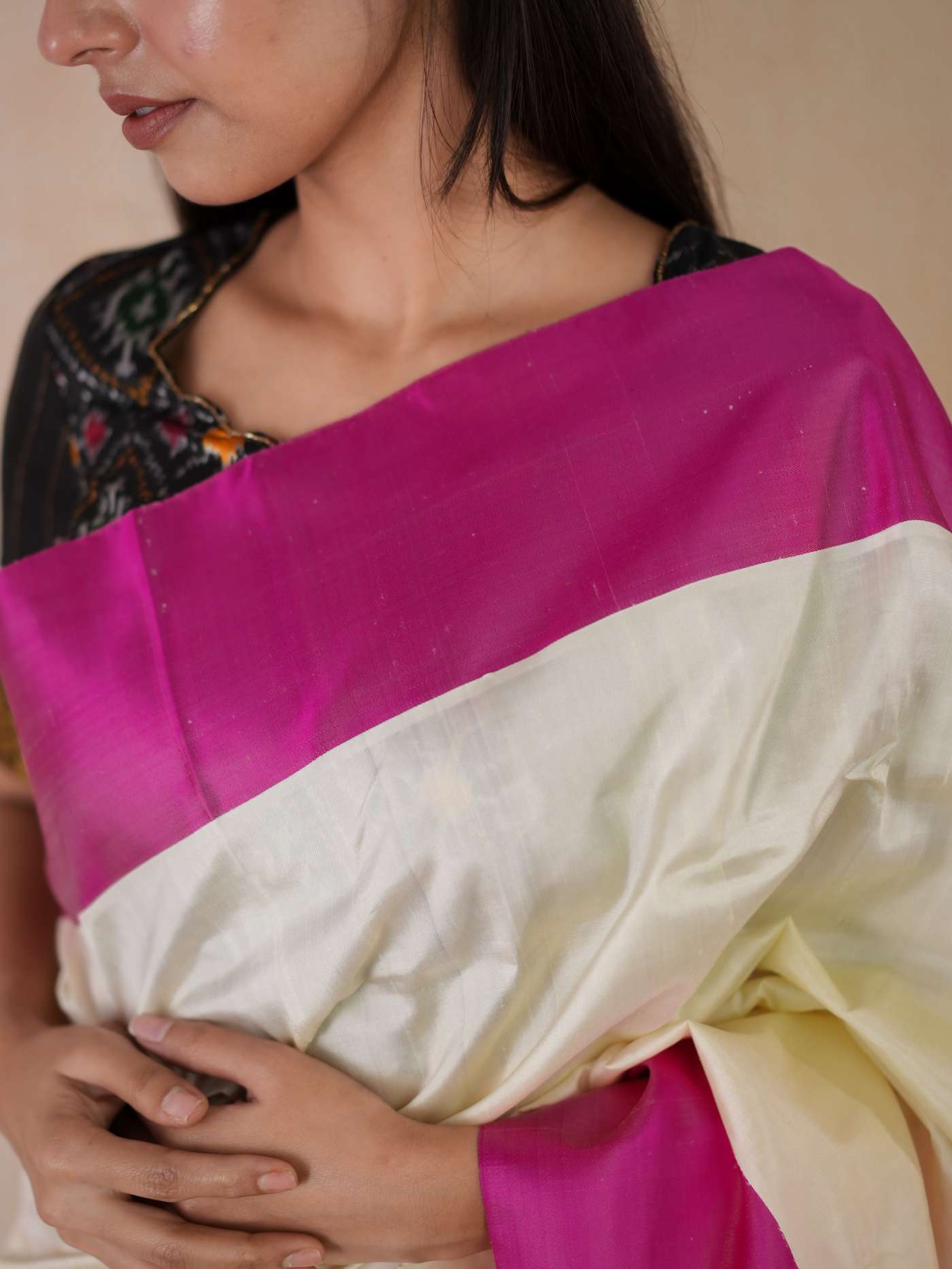  CREAM COLOUR GOROD SILK SAREE 