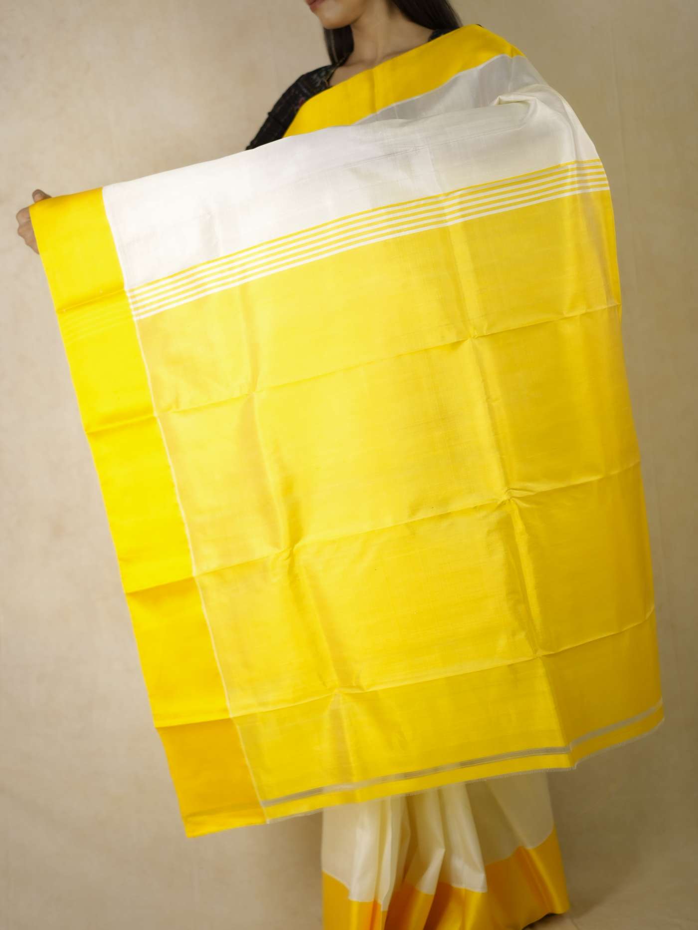 HANDWOVEN CREAM COLOUR GOROD SILK SAREE