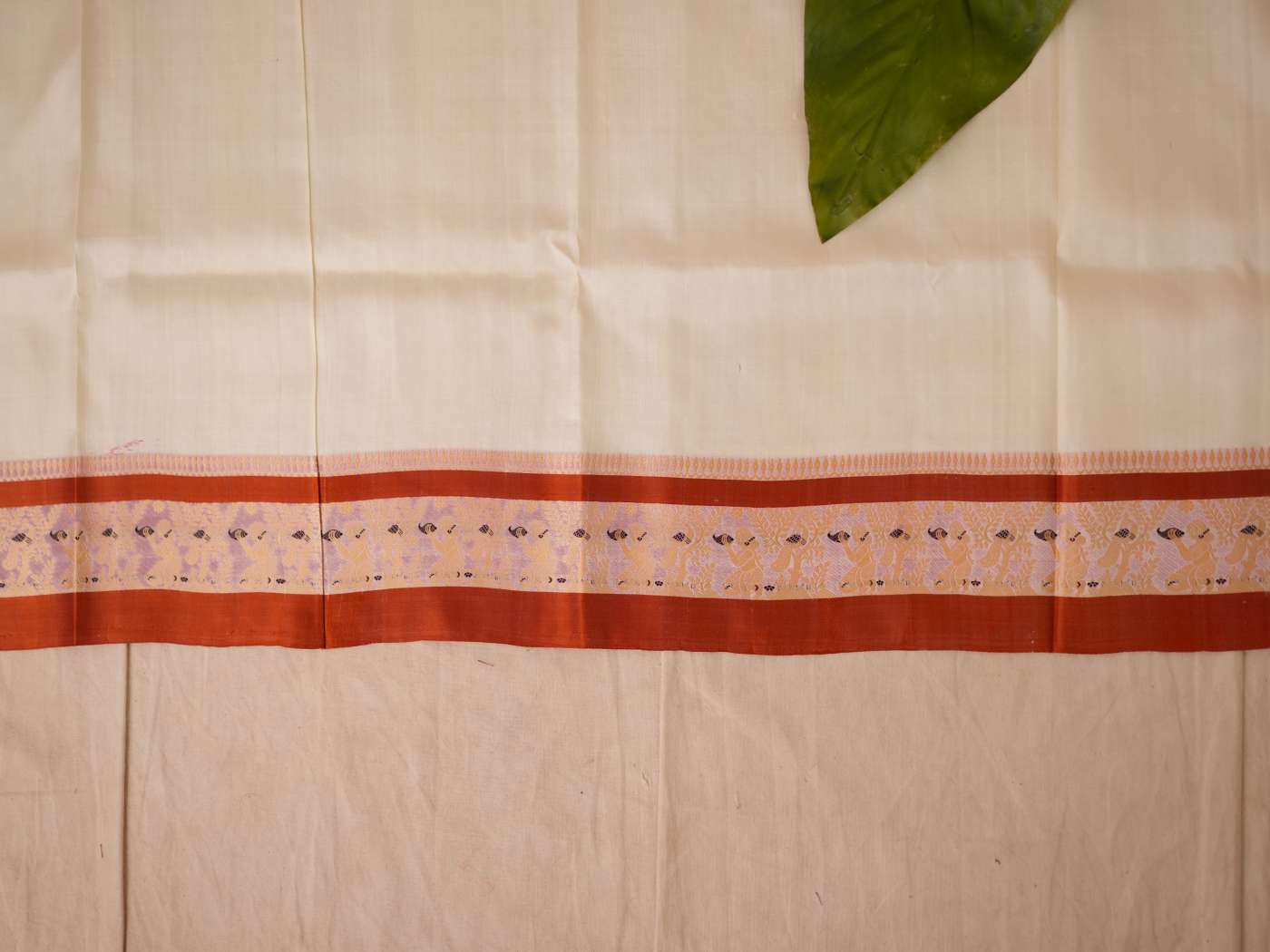 HANDWOVEN CREAM COLOUR GOROD SILK SAREE