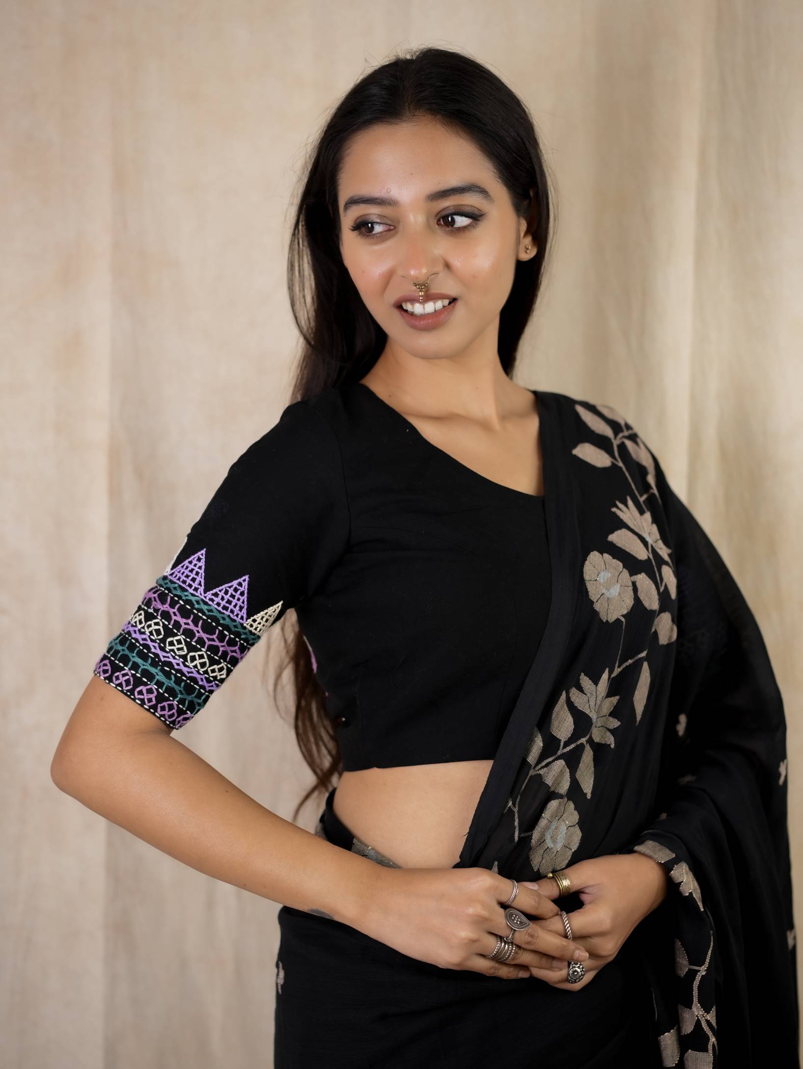 BANJARA - Pure Butter Silk with Hand Embroidery | Joyee Kolkata