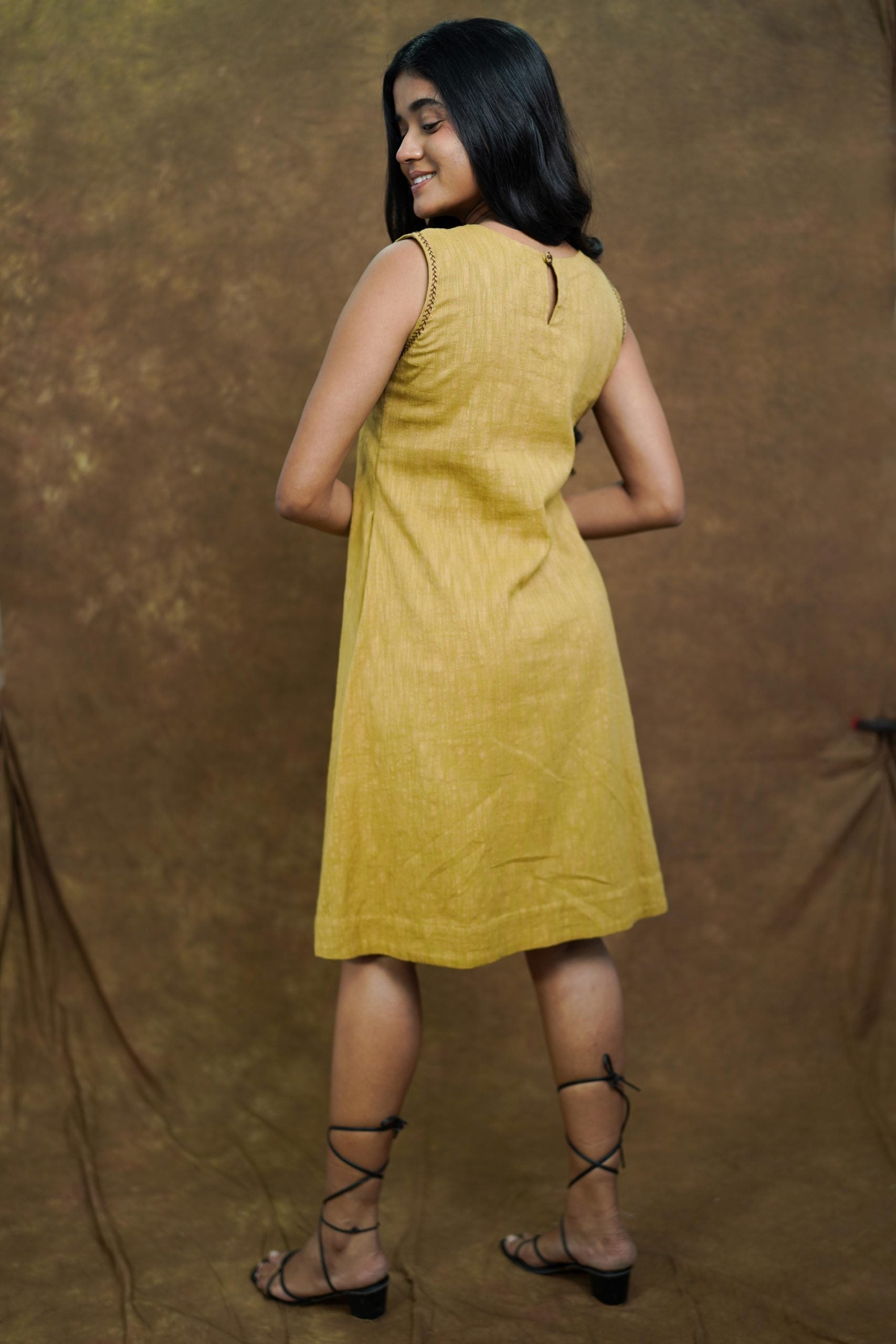 Handspun Khadi A-line Cotton Dress