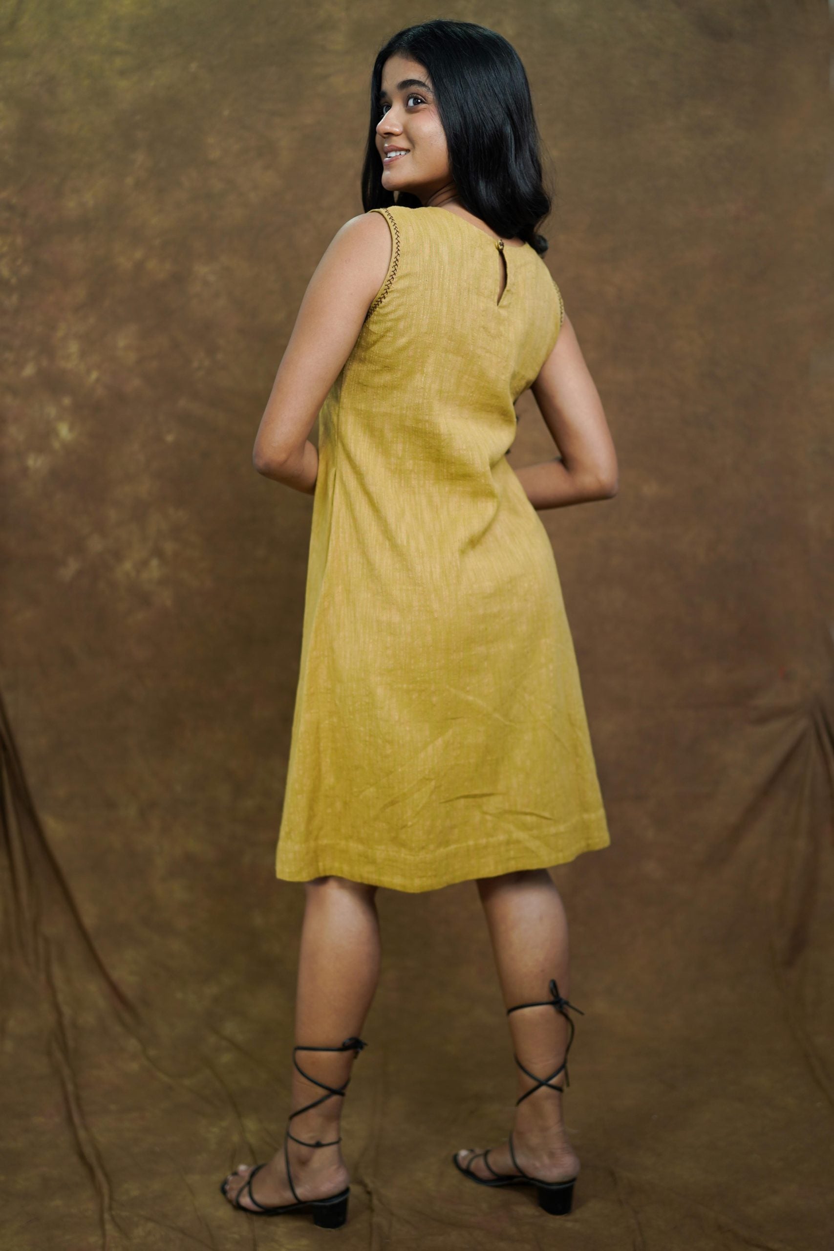 Handspun Khadi A-line Cotton Dress