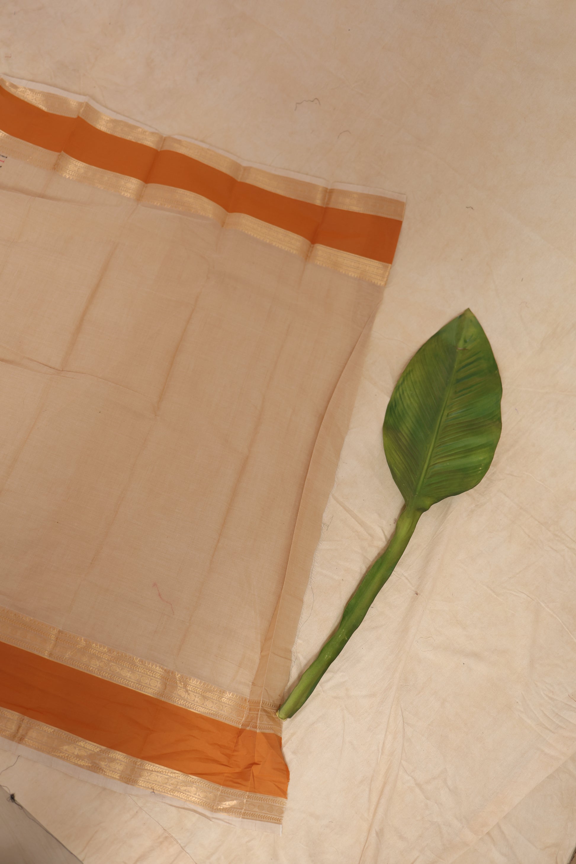 Minimal ethnic saree styling with handwoven cotton fabric